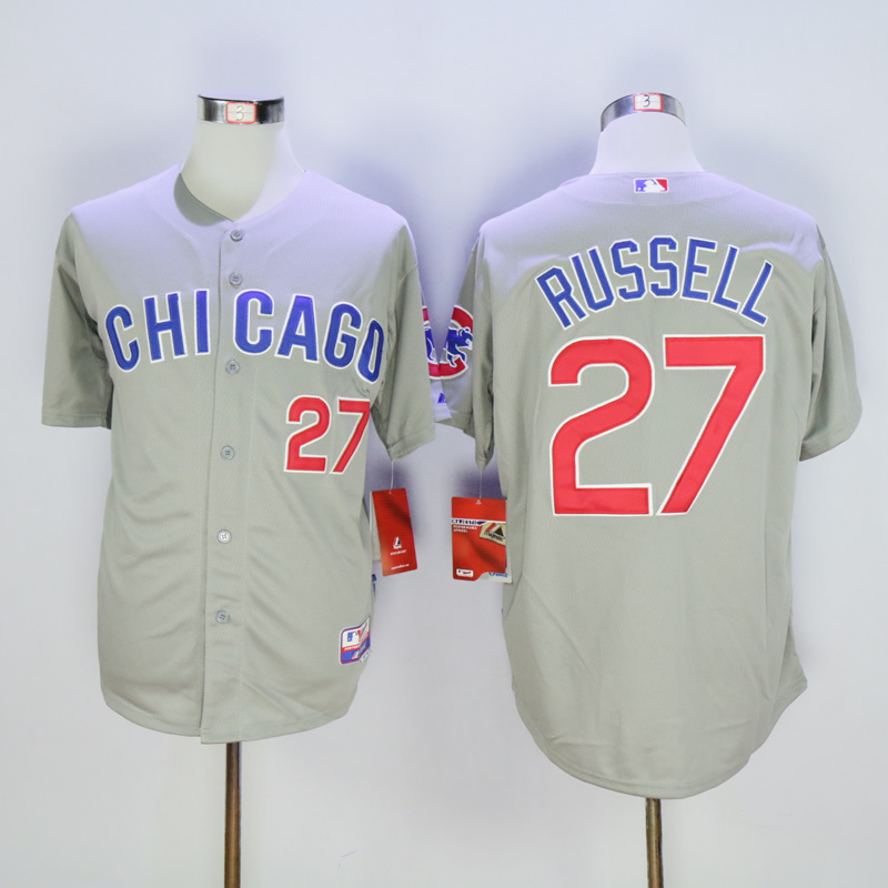 Men Chicago Cubs #27 Russell Grey MLB Jerseys->chicago cubs->MLB Jersey